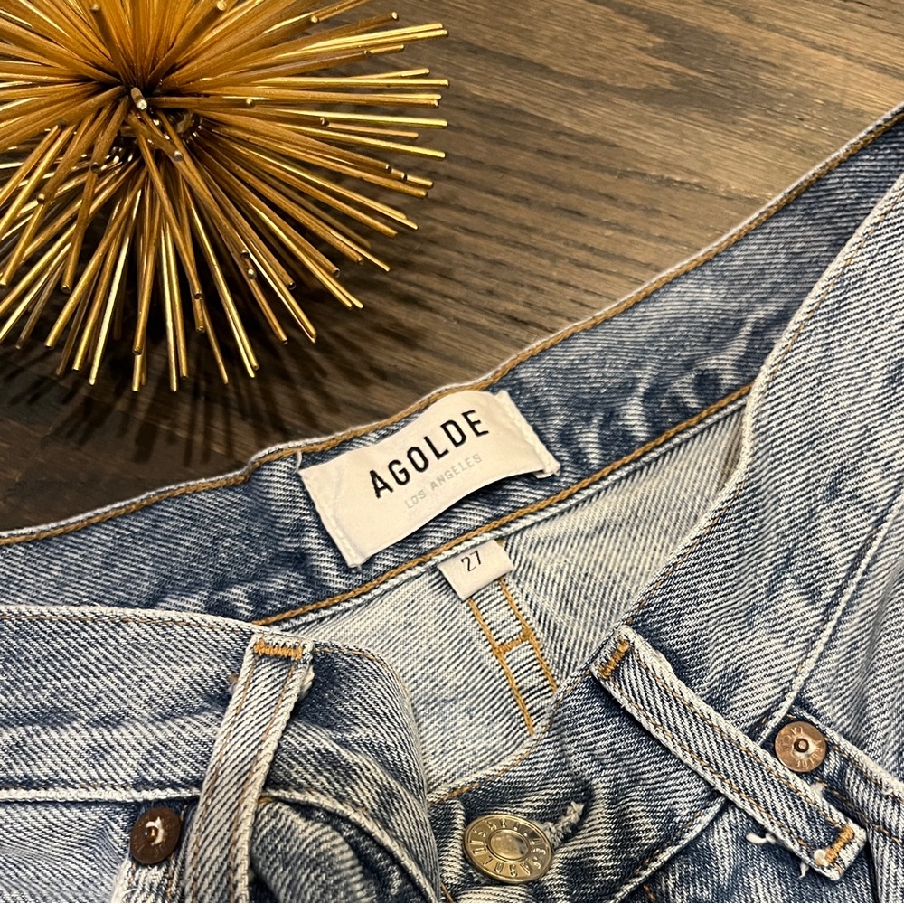 Agolde Riley High Rise Straight Crop Raw Hem Size 27 - Picture 5 of 8